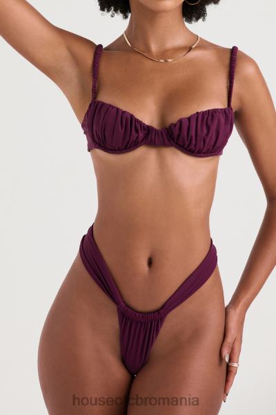 îmbrăcăminte House of CB top de bikini cu volan cassis prune X4F681224