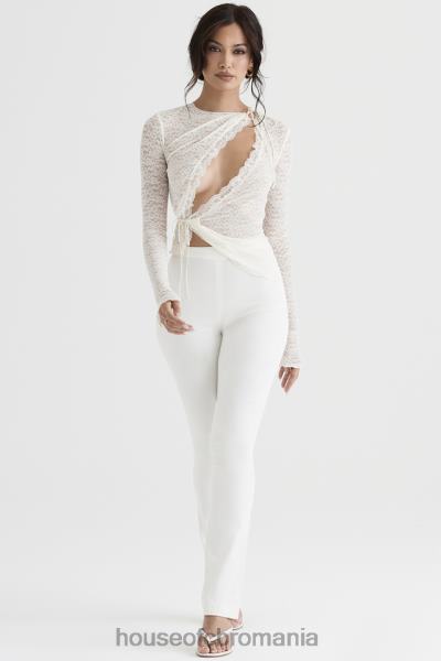 îmbrăcăminte House of CB pantaloni cu talie înaltă laurl ivory X4F68910