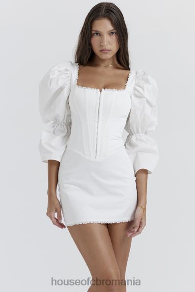 îmbrăcăminte House of CB rochie corset albă cu mâneci bufante matilda X4F68204