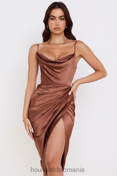 îmbrăcăminte House of CB rochie corset balcon reva toffee satin X4F68535