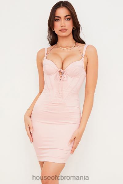 îmbrăcăminte House of CB rochie corset din satin roz bebe marsha X4F68541