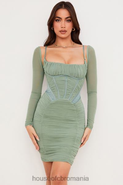 îmbrăcăminte House of CB rochie corset freyja verde adunat X4F68543