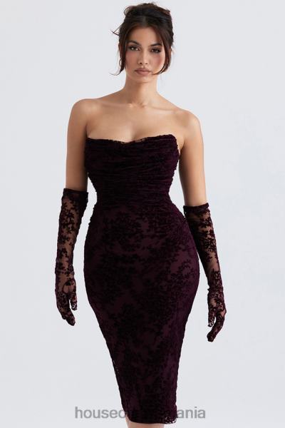 îmbrăcăminte House of CB rochie corset isadora black cherry devore X4F68351