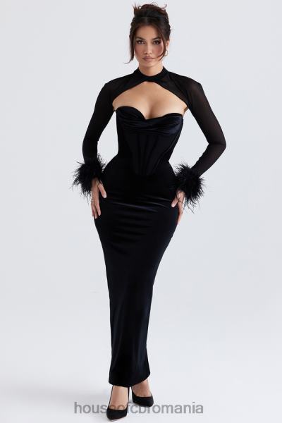 îmbrăcăminte House of CB rochie maxi corset din catifea neagra thalia X4F68355