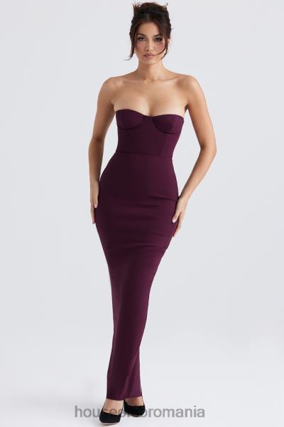 îmbrăcăminte House of CB rochie maxi corset fara bretele lucia grape X4F68342