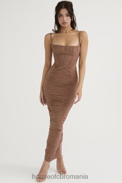 îmbrăcăminte House of CB rochie maxi corset lilian mocha X4F68470