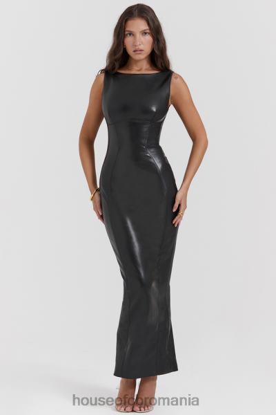 îmbrăcăminte House of CB rochie maxi din piele vegana neagra sahara X4F68166