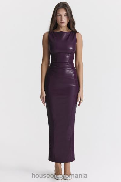 îmbrăcăminte House of CB rochie maxi din piele vegana sahara merlot X4F68280