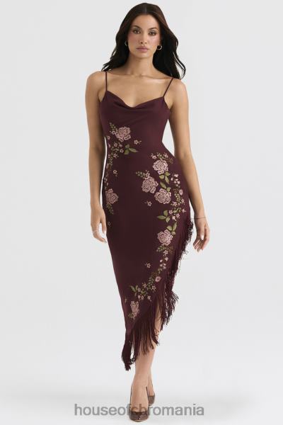 îmbrăcăminte House of CB rochie midi brodata vin eloisa X4F68361