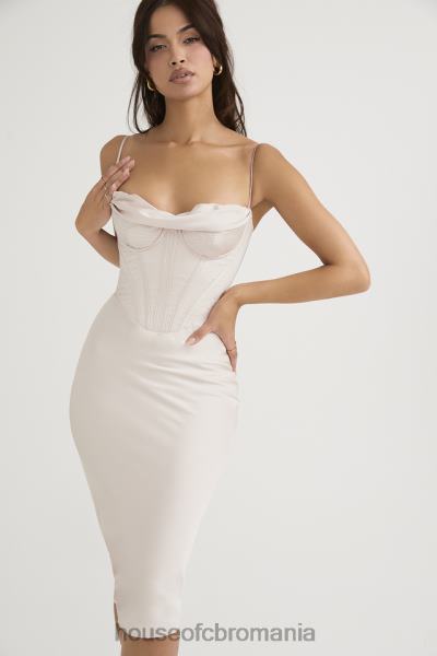 îmbrăcăminte House of CB rochie midi corset din satin cristal myrna X4F68465