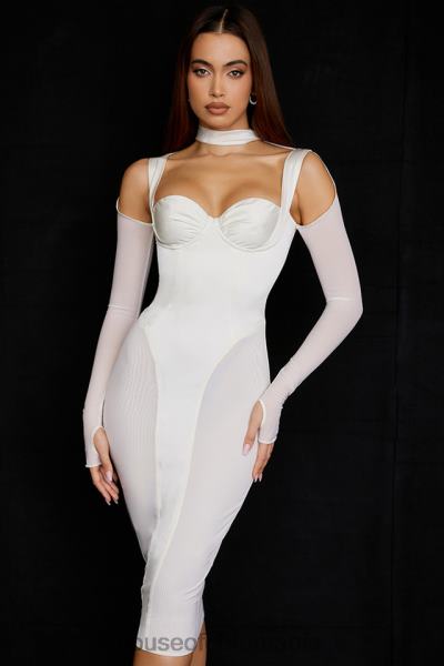 îmbrăcăminte House of CB rochie midi corset ivoire talika X4F68518