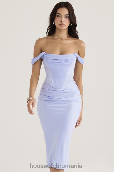 îmbrăcăminte House of CB rochie midi cu corset din satin natalya sky X4F68449