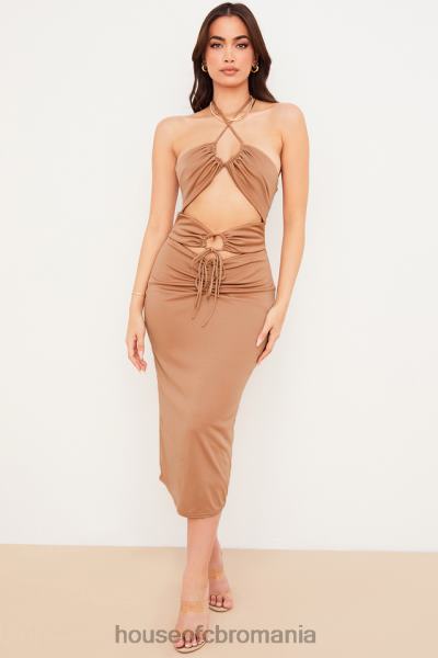 îmbrăcăminte House of CB rochie midi cu decupaj caramel kasia X4F68545