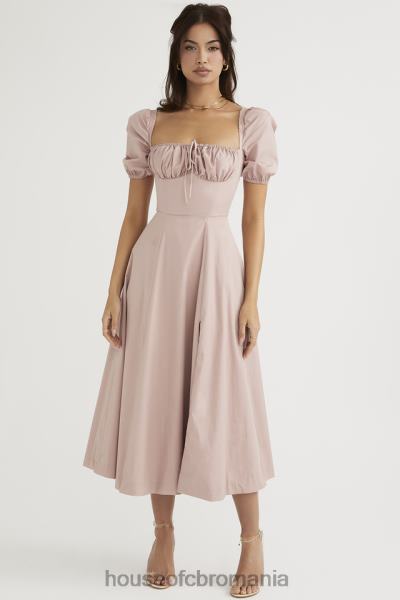 îmbrăcăminte House of CB rochie midi cu mâneci bufante tallulah blush X4F68486