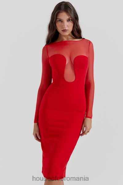 îmbrăcăminte House of CB rochie midi darcy scarlet X4F68109