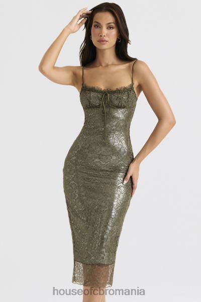 îmbrăcăminte House of CB rochie midi din dantelă isla olive X4F68370