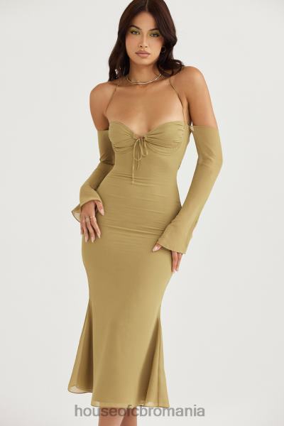 îmbrăcăminte House of CB rochie midi naomi olive halter X4F68455