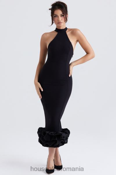 îmbrăcăminte House of CB rochie midi peplum neagra juniper X4F68346