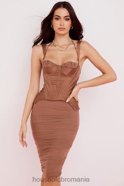 îmbrăcăminte House of CB rochie midi talya toffee corset X4F68581