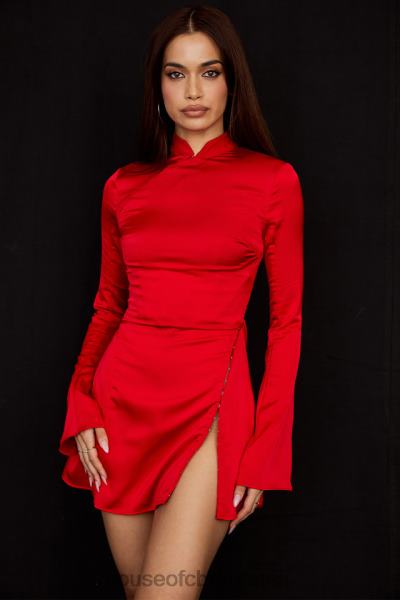 îmbrăcăminte House of CB rochie mini alyssa scarlet din satin X4F68498