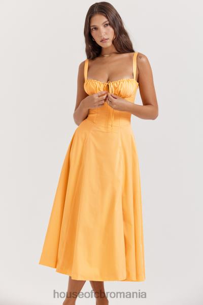 îmbrăcăminte House of CB rochie de soare bustier carmen mandarine X4F68188