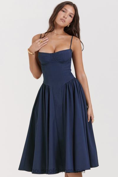 îmbrăcăminte House of CB rochie de soare corset bleumarin francez samaria X4F68154