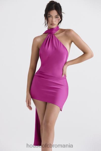 îmbrăcăminte House of CB aida rochie asimetrică cu decolteu asimetric roz aprins X4F68320