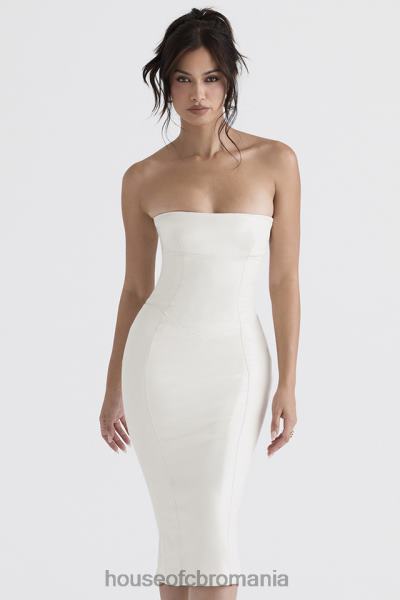 îmbrăcăminte House of CB rochie fără bretele din piele vegană camilla ivory X4F68381