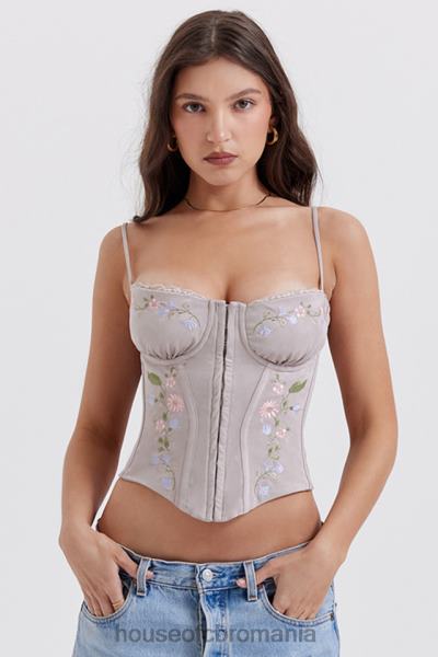 îmbrăcăminte House of CB corset brodat petunia lavanda deschisa X4F6826