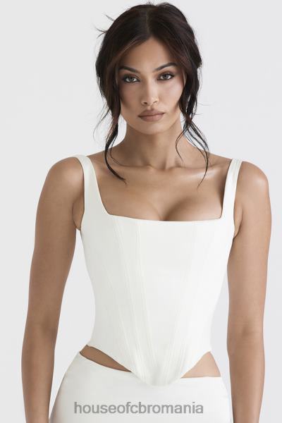 îmbrăcăminte House of CB corset cu paragate din satin ivoire rafa X4F6844