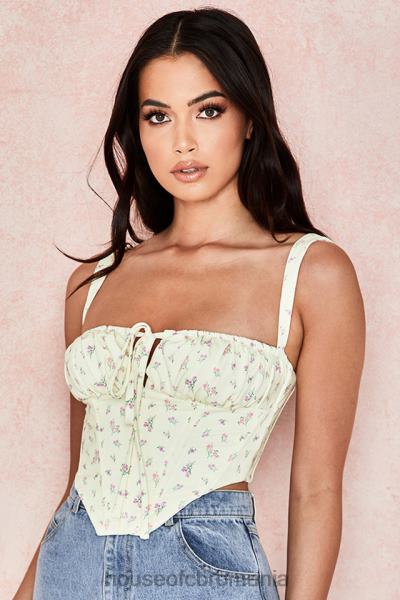 îmbrăcăminte House of CB corset floral gene lemon X4F68106