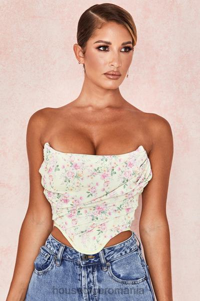 îmbrăcăminte House of CB corset floral vivienne lemon X4F68105