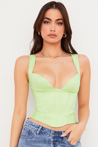 îmbrăcăminte House of CB corset liberty lime satin X4F6879