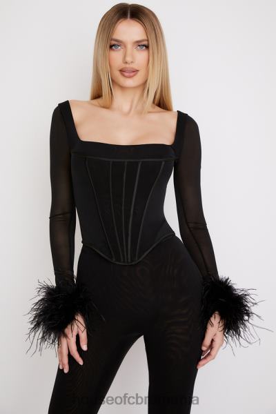 îmbrăcăminte House of CB corset tuns din plasă neagră stella X4F6870