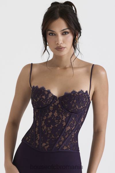 îmbrăcăminte House of CB mila night shade dantela corset cu sârmă X4F6843