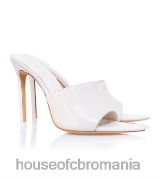 pantofi House of CB andromeda mulet cu vârf din piele albă X4F681111