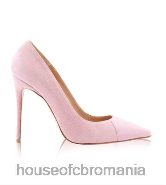 pantofi House of CB tocuri ascuțite paris de 5' din piele intoarsa roz X4F681129